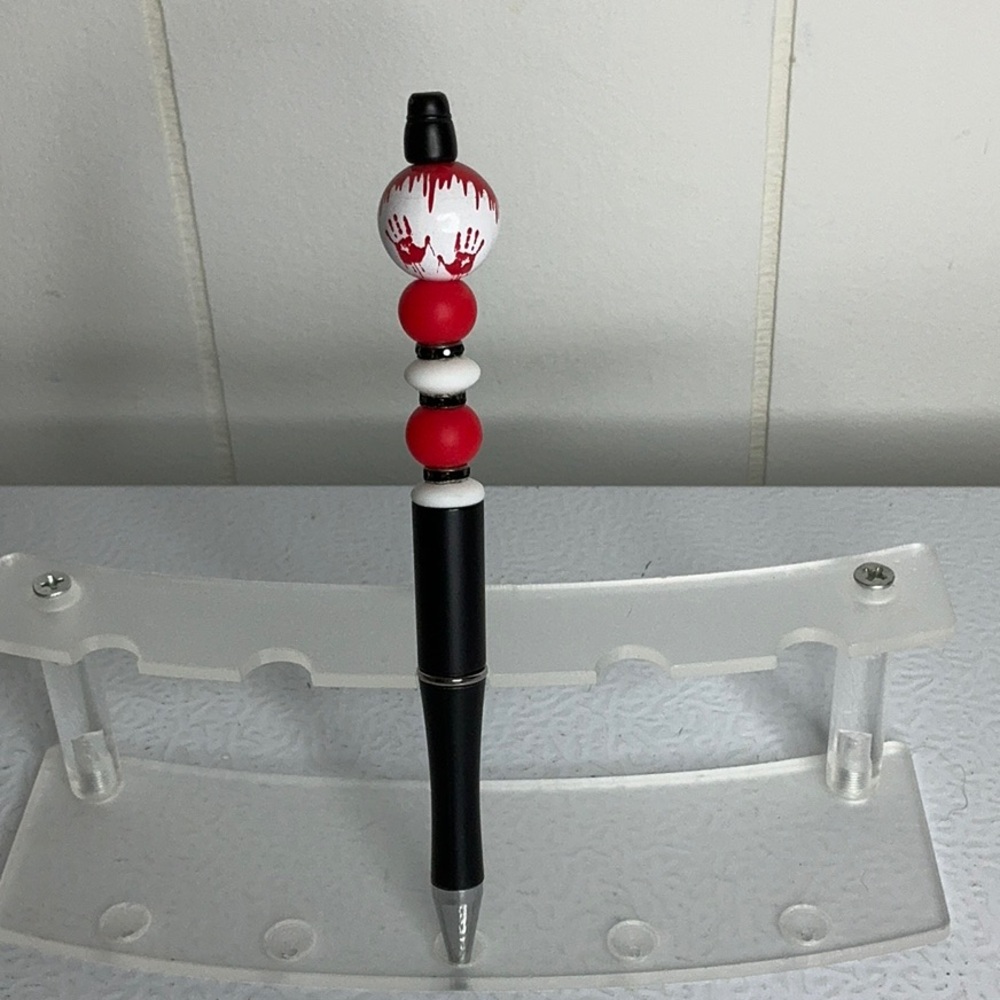 Black and Red Beaded Pen